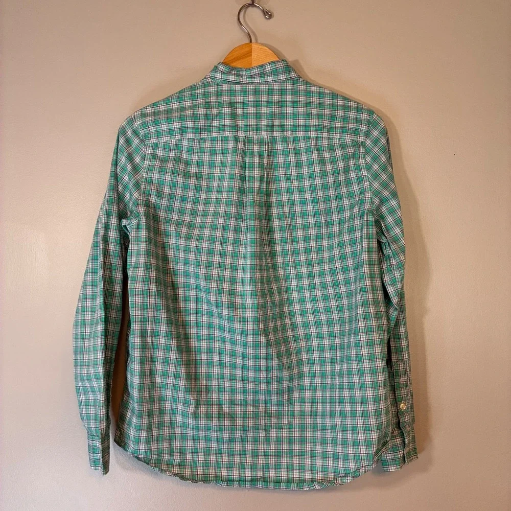 Ralph Lauren Boys XL 18-20 Green Plaid Button Down Shirt Long Sleeve Cotton